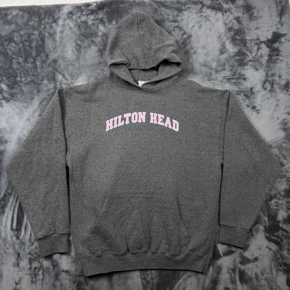 The Cotton Exchange Hoodie Mens Large Gray Excellent Hilton Head Pullover USA